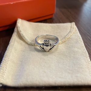 James Avery retired Adorned Claddagh sterling silver ring, size 5.5